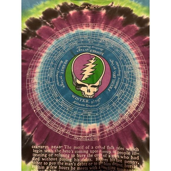Liquid Blue Vintage Grateful Dead 25th Anniversary Calendar Graphic XL Tshirt - Picture 5 of 7